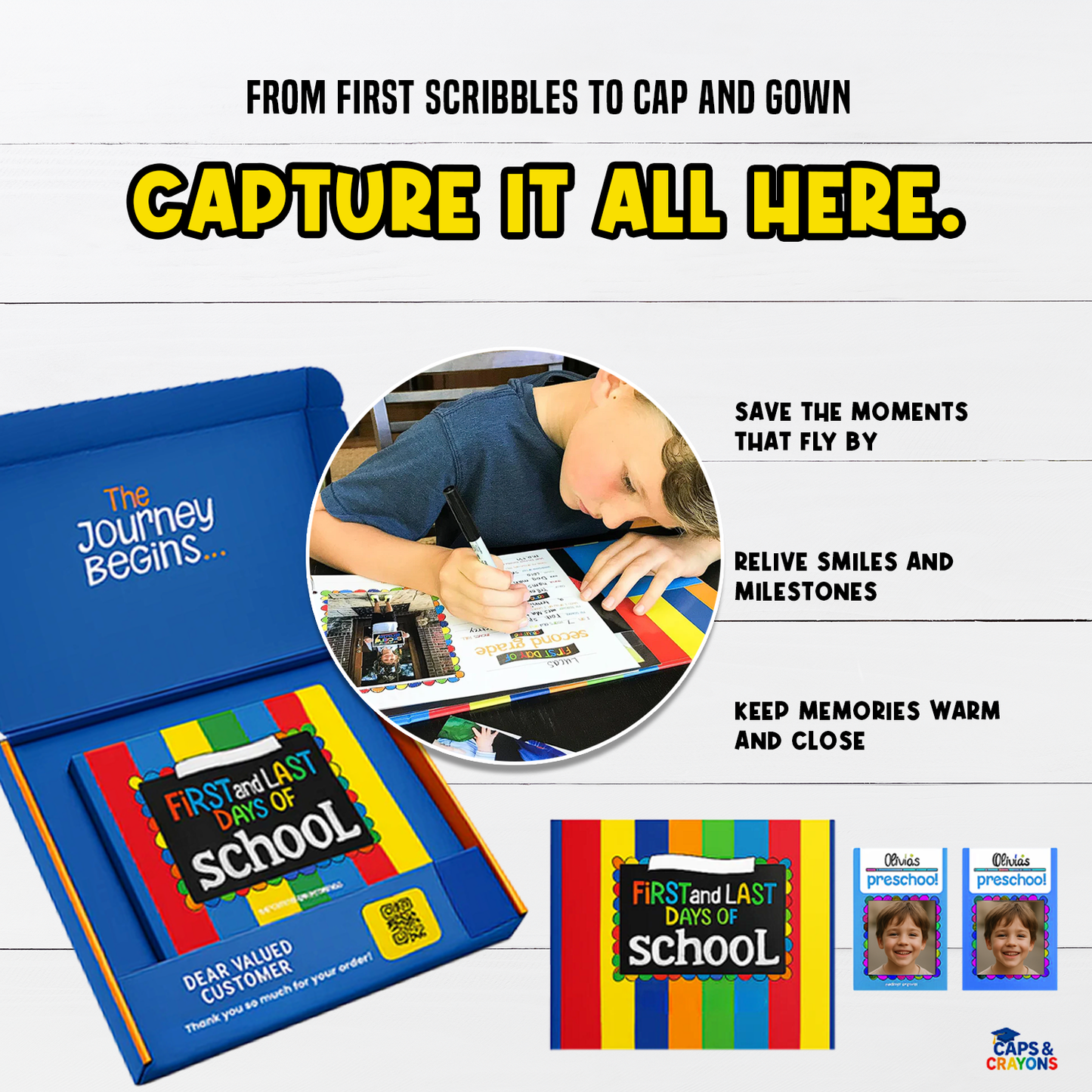 Back to School Sale - Caps & Crayons Memory Book